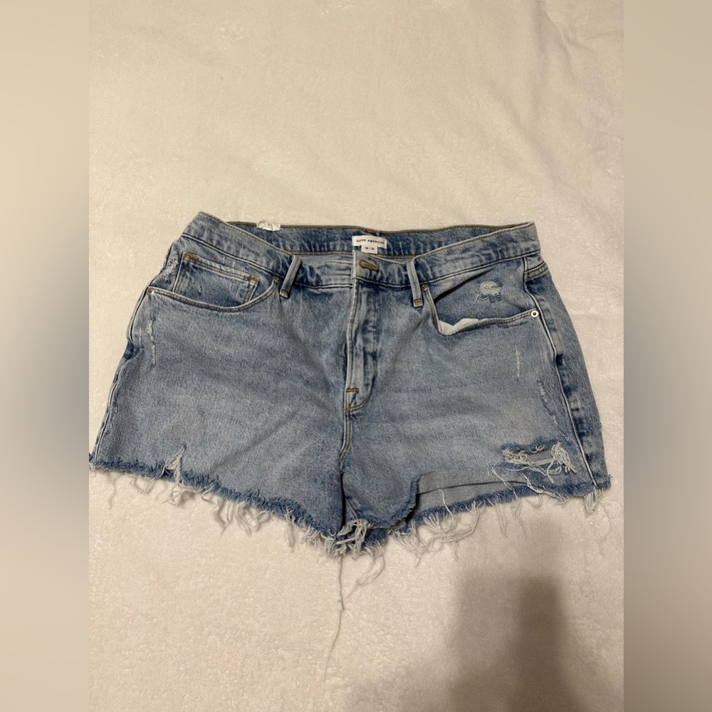Good American denim high waist jean shorts size 12/31
